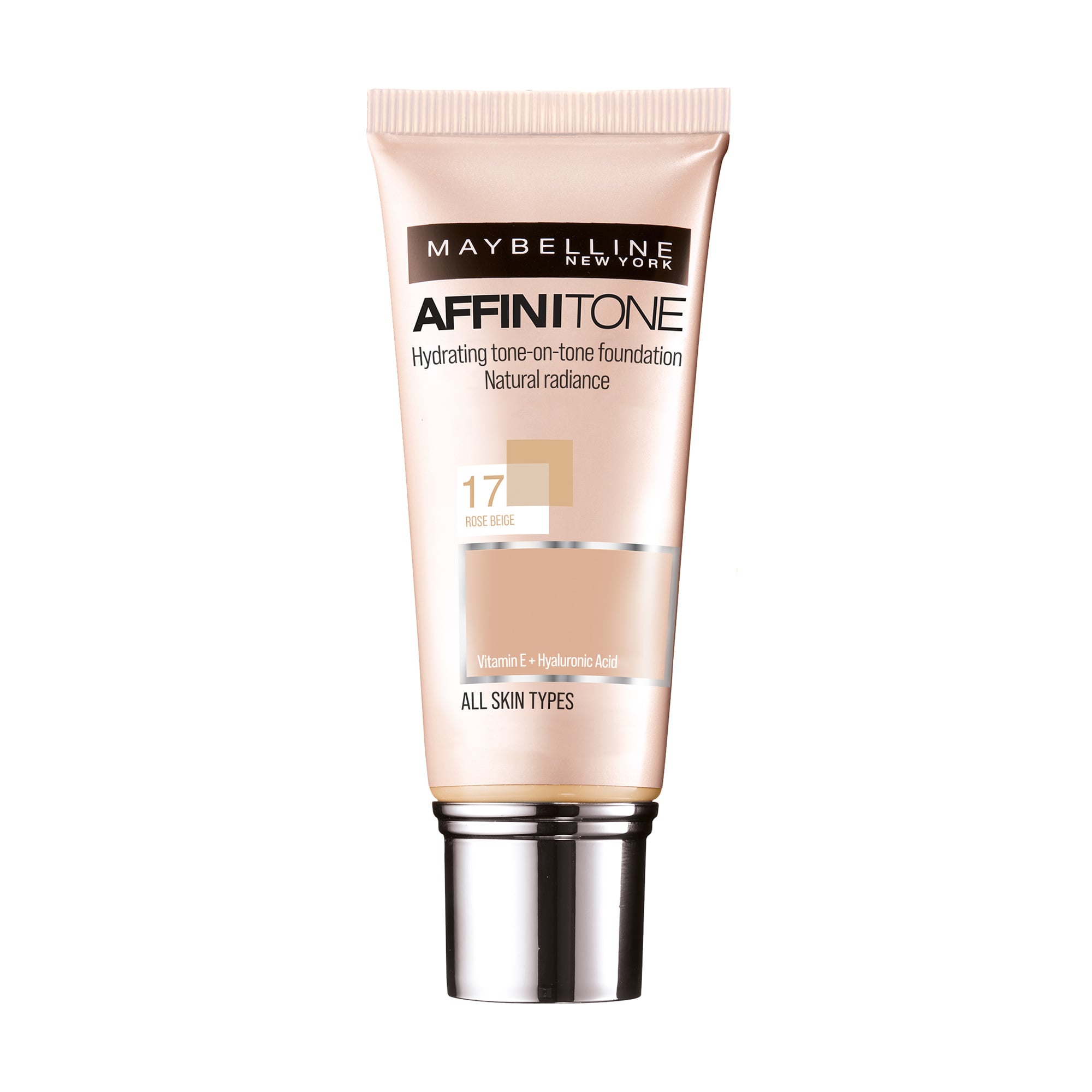 Тональний крем для обличчя Maybelline New York Affinitone Досконалий тон, для всіх типів шкіри, 17 Рожево-бежевий, 30 мл